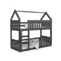 AJK meble - DOMEK MINI Łóżko Piętrowe | 2-osobowe | 190x80cm | Kolor: Szary