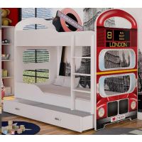 AJK meble - DOMINIK N Łóżko Piętrowe 2-osobowe z Szufladą 190x80cm