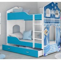 AJK meble - DOMINIK DOMEK N Łóżko Piętrowe 2-osobowe z Szufladą 160x80cm