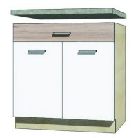 FADOME - ECONO Szafka ECO-6D Kuchenna | 80 cm | Dolna | Korpus sonoma | Okucia Basic