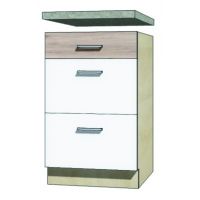 FADOME - ECONO Szafka ECO-9D Kuchenna | 50 cm | Dolna | 3 Szuflady | Korpus sonoma | Okucia Basic