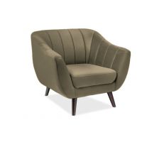 SIGNAL - ELITE 1 Velvet Fotel | Tkanina | Oliwka Bluvel 77 | Nogi wenge | z MR