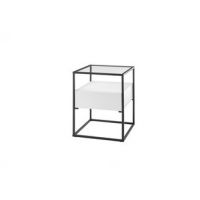 MC AKCENT - EVORA Stolik 43x43x54 | Biały mat | Metal czarny | 58654WM7