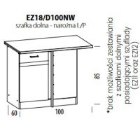 LIVEO - ELIZA Szafka EZ18/D100NW | Dolna 100 | Narożna ślepa