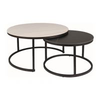 SIGNAL - FERRANTE B Ława | Biały mat 80 | Czarny mat 60 | Stelaż czarny mat