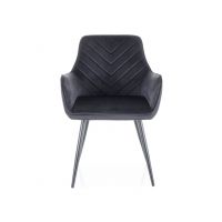 SIGNAL - FIG Velvet Krzesło | Tkanina Bluvel Czarny 19 | Stelaż Czarny mat