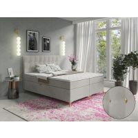 STOLLECH - GOLD Bonnell Łóżko kontynentalne z pojemnikiem ( sprężyny bonell ) | 160/200