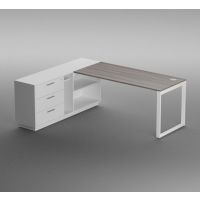 BIURO SERWIS - INTELLI Biurko z Szafką Pomocniczą I-225 | Na Stelażu Metalowym | 200x160 cm