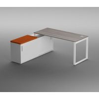 BIURO SERWIS - INTELLI Biurko z Szafką Pomocniczą I-234 | Na Stelażu Metalowym | 157x160 cm