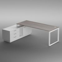 BIURO SERWIS - INTELLI Biurko z Szafką Pomocniczą I-507 | Na Stelażu Metalowym | 210x170 cm