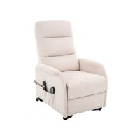 SIGNAL - JUPITER M BREGO Fotel rozkładany elektrycznie z funkcją pionizacji i masażu | Tkanina | Jasny beż Brego 22 | z MR