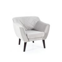 SIGNAL - KARO 1 Velvet Fotel | Jasny Szary | Bluvel 03 | Nogi WENGE | z PL