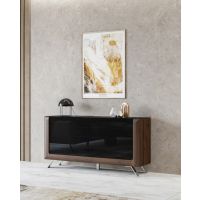 Bydgoskie Meble - KASAI Komoda 2D | 24RWMI45 | Orzech koloumbia - czarny połysk