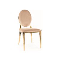 SIGNAL - KING Velvet Krzesło | Tkanina | Beż Bluvel 28 | Stelaż złoty