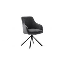 MC AKCENT - KASAMA Krzesło | Nogi skośne metal lakier czarny mat | Obrót siedziska | Tkanina antracyt | KA4S94AN
