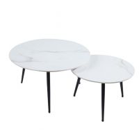 FURNITEX - L9-FX (D) Ława | Biały marmur 80 + 60