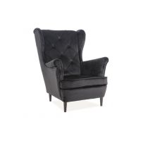 SIGNAL - LADY Velvet Fotel | Tkanina | Czarny | Bluvel 19 | Nogi wenge | z PL