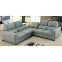 Bydgoskie Meble - LEONARDO Narożnik 2,5F-E niski lampka i USB-1SK-1RF | Z funkcją spania | Pojemnik | Fotel z elektrycznym relaksem