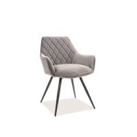 SIGNAL - LINEA Velvet Krzesło | Tkanina | Szary Bluvel 14