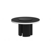 HUBERTUS - GLAMOUR MIRACOLO Stół 140 | Czarny mat | Chrom