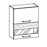 LIVEO - MODENA Szafka MD8/G60W | Górna 60 | Z witryną