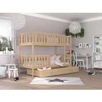 AJK meble - NEMO Łóżko Piętrowe 2-osobowe z Szufladą 160x80cm