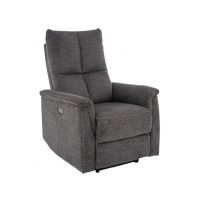 SIGNAL - NEPTUN BREGO Fotel rozkładany elektrycznie | Tkanina | Ciemny szary BREGO 18 | z MR