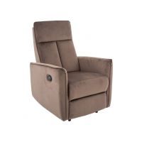 SIGNAL - NIKOS Velvet Fotel rozkładany | Tkanina | Cappuccino Bluvel 38 | z MR