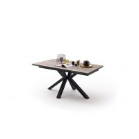 MC AKCENT - NAGANO Stół 160-240x90 | Optyka drewna ciemnego | Stelaż czarny mat | NG16SMOB