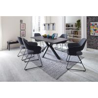 MC AKCENT - NAGANO Stół 160-240x90 | Antracyt | Stelaż czarny mat | NG16SMAN