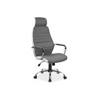 SIGNAL - Q-035 Fotel Obrotowy | Ekoskóra | Szary | Biały