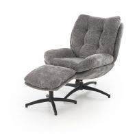 HALMAR - PESTO | fotel z podnóżkiem | funkcja kołyski | popielaty