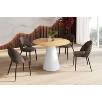 HUBERTUS - PINETO LAMI Stół 100 | Blat Dąb Słoneczny | Noga Biały połysk