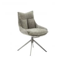 MC AKCENT - PARKER E Krzesło | Obrót siedziska | Stal szlachetna szczotkowana | Tkanina Cappuccino | PK4E60CX