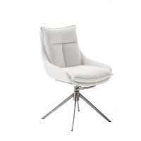 MC AKCENT - PARKER E Krzesło | Obrót siedziska | Stal szlachetna szczotkowana | Tkanina Krem | PK4E60CR