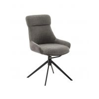 MC AKCENT - PELION S Krzesło | Obrót siedziska | Metal lakier czarny mat | Tkanina Szarobrązowa | PL4S54SM