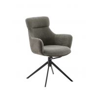 MC AKCENT - PELION S Krzesło z podłokietnikami | Obrót siedziska | Metal lakier czarny mat | Tkanina Szarobrązowa | PLAS54SM
