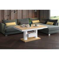 HUBERTUS - QUADRO MAX Ławostół | Dąb Słoneczny | Biały połysk