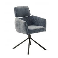 MC AKCENT - QUEBEC S Krzesło | Nogi skośne lakier czarny mat | Obrót siedziska | Tkanina typu szenil Antracyt | QU4S45AN