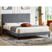 SIGNAL - SAVANA VELVET Łóżko 160x200 | Szary Tapicerka 192