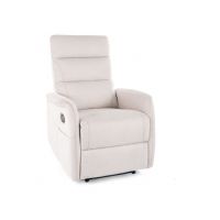 SIGNAL - SOLON M BREGO Fotel rozkładany z funkcja masażu | Tkanina | Jasny beż BREGO 22 | z MR