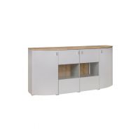 Bydgoskie Meble - SAMBUCA Komoda 4D | 24ZEMZ25 | Szary/Dąb coast Evoke