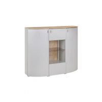 Bydgoskie Meble - SAMBUCA Komoda Wysoka 3D | 24ZEMZ46 | Szary/Dąb coast Evoke