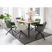 MC AKCENT - STOCKHOLM Stół 200x100 | Dąb lity dziki olejowany | Nogi metal | STO200BE | STO4GEAL