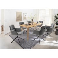 MC AKCENT - STOCKHOLM Stół 160x100 | Dąb lity dziki olejowany | Nogi dąb dziki | STO160BE | STO4GEBE