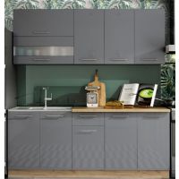 LIVEO - TIFFANY Kuchnia T35C/200 | Zestaw na 200 cm | Szary połysk