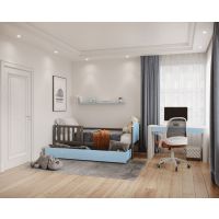 AJK meble - TAMI P MDF Łóżko parterowe 1-osobowe z szufladą 160x80cm