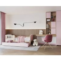 AJK meble - TAMI P Łóżko parterowe 1-osobowe z szufladą 190x80cm | Sosna