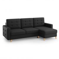 Mars Meble - VEGAS BLACK Narożnik z funkcją i pojemnikiem | VELO 637 | PROMOCJA