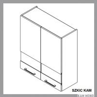 KAM - KAMMONO Szafka WW80/90 | Górna | Witryna | 2-drzwi | Front nowoczesny P2
